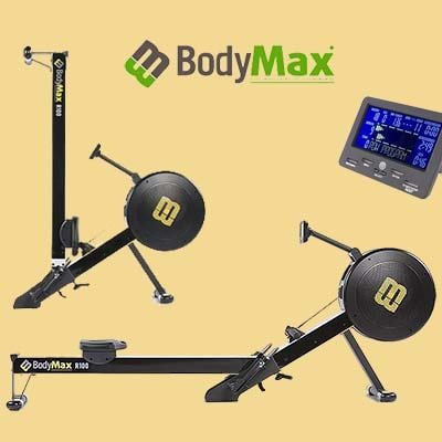 Bodymax Infiniti R100 Rower - Full, Folded and PM display images combined
