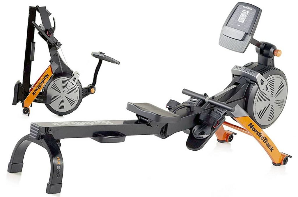 Full and folded view of Nordictrack RX800 rower