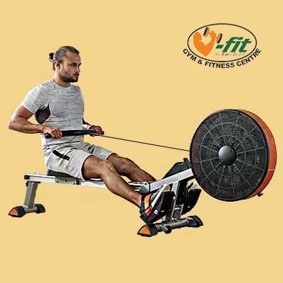 V-fit Tornado Air Rower - Man working out
