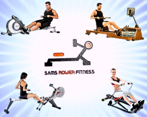 Sams Rower Fitness Logo with 4 main types of Rowers